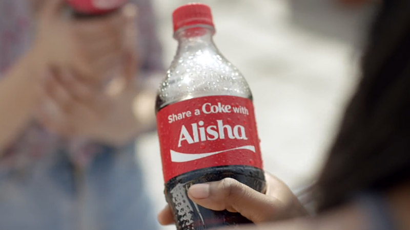 Coke bottle personalised marketing to attract millennials