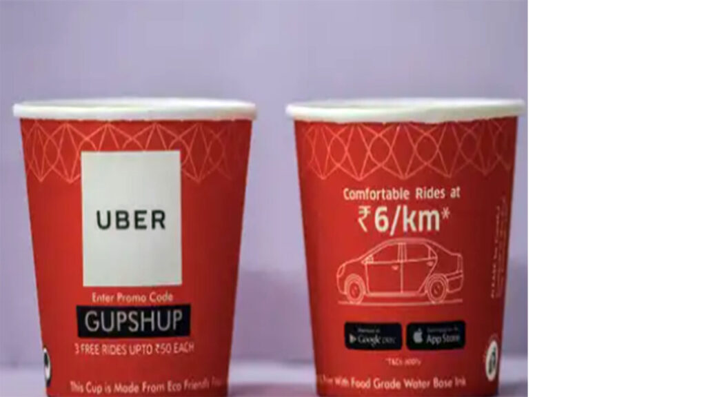Uber’s Paper Cup Advertising
