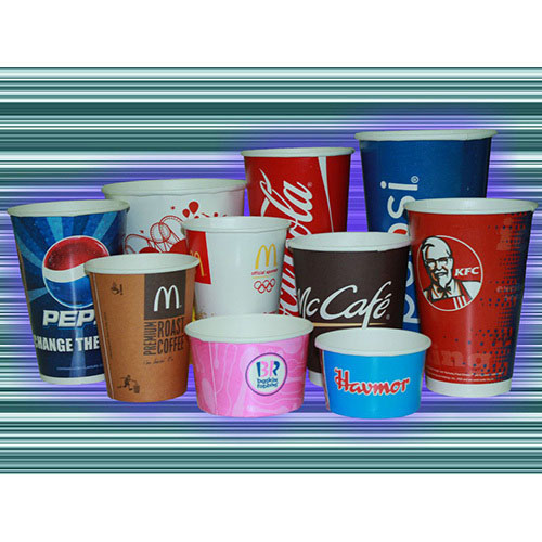 Paper cups of Different Brands in a digital Background