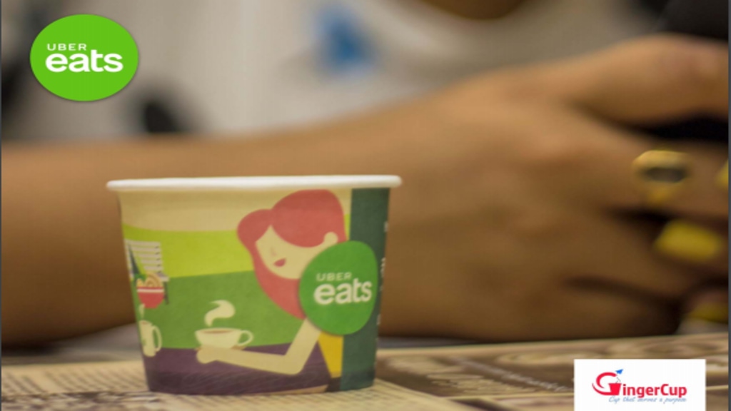 UberEats Food-Tech App's Promotion-Sponsored Paper Cups-Gingercup