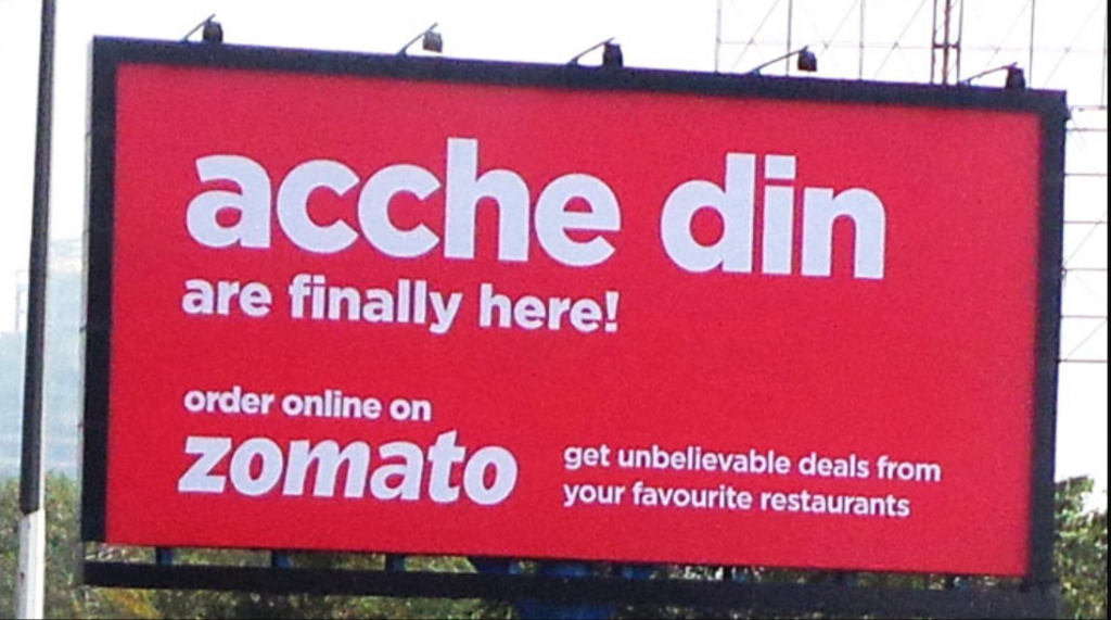 zomato hoarding and billboard campaign