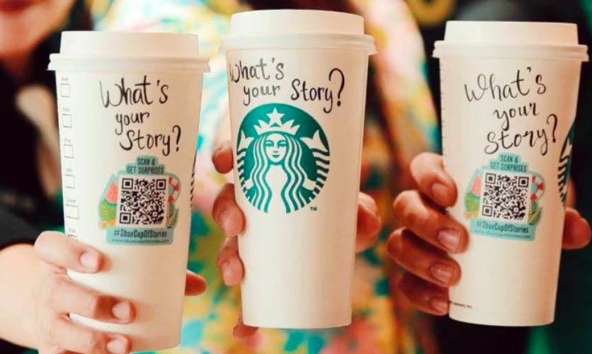 QR code on paper cup