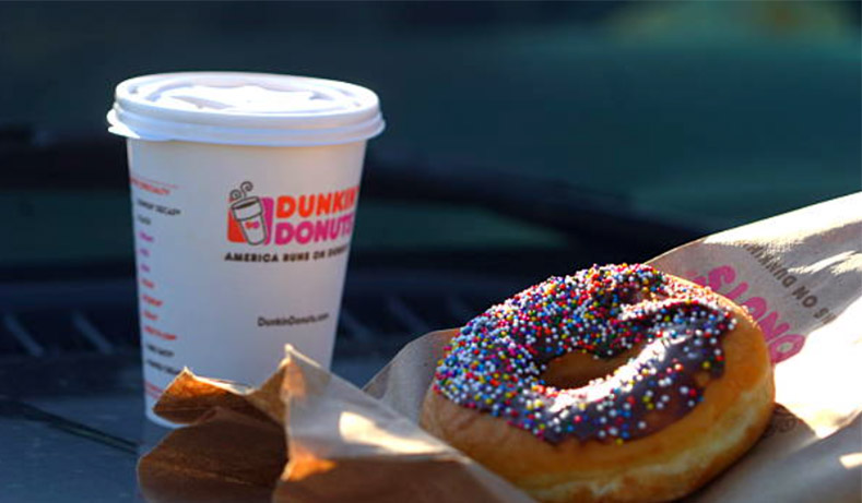 Paper cup advertising of Dunkin’ Donuts