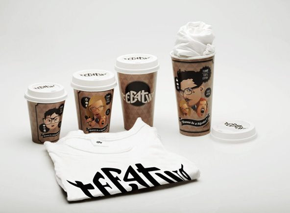 paper cup with merchandise